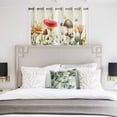 thumbnail image 3 of Red Mushrooms Kitchen Curtains Window Panels, Spring Floral Farmhouse Botanical Elegant Insulated Window Treatment Curtain, Grommet Curtains for Bedroom/Living Room/Bathroom, 2 Piece 42"Wx54"L, 3 of 8