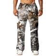 thumbnail image 4 of Havenx Men's Camo Sweatpants Wide Leg Dry Leaf Print Elastic Waist Pants with Pockets Open Bottom Camouflage Bottoms Loose Fit Y2k Workout Athletic Soft Outfits,Light Gray S, 4 of 7