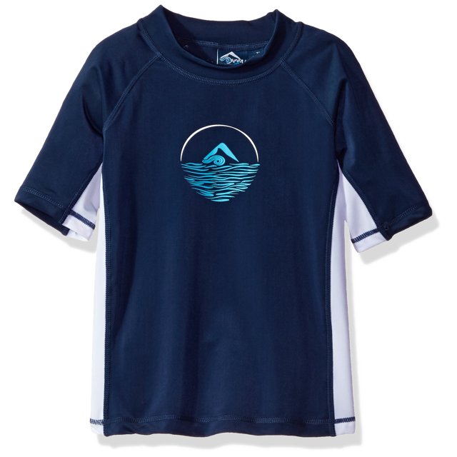 Kanu Surf Boys' Paradise UPF 50+ Sun Protective Rashguard Swim Shirt, Impact Navy, Large (12)