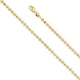 thumbnail image 2 of Wellingsale 14k Yellow Gold Polished 3.5mm Moon Cut Bead Ball Chain Necklace with Lobster Claw Clasp - 20", 2 of 6