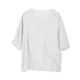 thumbnail image 4 of Njoeus Womens Summer Tops Shirts for Women Tops for Women Linen Shirts for Women, Women's Casual Short Sleeve Round Neck Tops Summer Loose Tee Shirts Blouse Tee Shirts for Women Plus Size On Clearance, 4 of 7