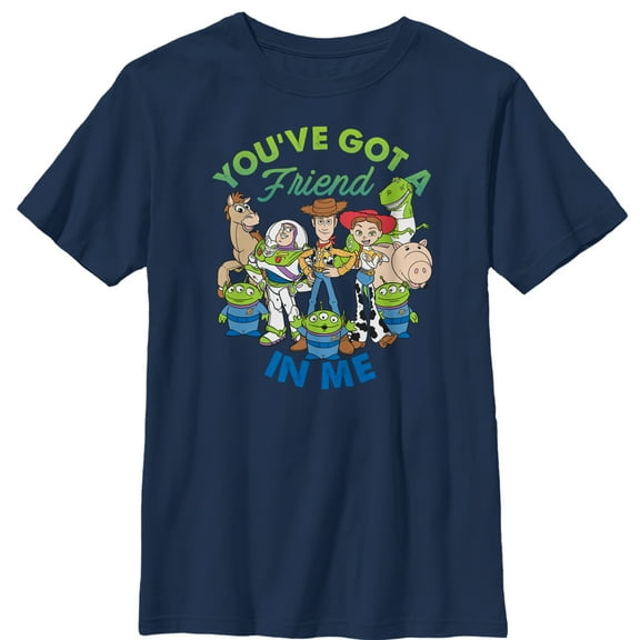 Boy's Toy Story Friend in Me Scene Graphic Tee Navy Blue Large