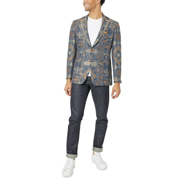 Tallia Men's Slim-Fit Jacquard Sport Coat Bluegold 38S B4HP $295