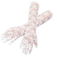 thumbnail image 2 of Lace Gloves for Women, Tea Party Long Elegant Opera Lace Gloves Costume Floral Pattern Arm Elbow Length, 2 of 5