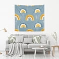 thumbnail image 2 of Yayeee Tapestry Wall Hanging for Bedroom 80" x 60" Living Room Home Wall Art Decor, Light Blue Rainbow, 2 of 7