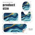 thumbnail image 3 of Blue and Gold Marble Pattern Bathroom Rug Set 4 Piece,Includes Contour,Lid Cover,Bath Mat,Non-Slip Extra Soft Absorbent Washable, 3 of 5