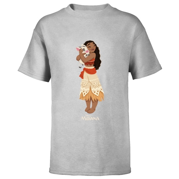 Disney Moana and Pua T-Shirt - Short Sleeve T-Shirt for Kids - Customized-Athletic Heather