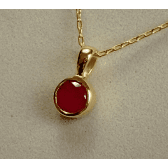 Ahansh Jewels Round Cut Red Ruby Pendent Necklace for Women's 925 Sterling Silver