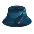 thumbnail image 1 of Balery Lonely Night Wolf Sombreros para el sol para hombre y mujer, sombrero de pescador con UPF 50+, 1 of 6