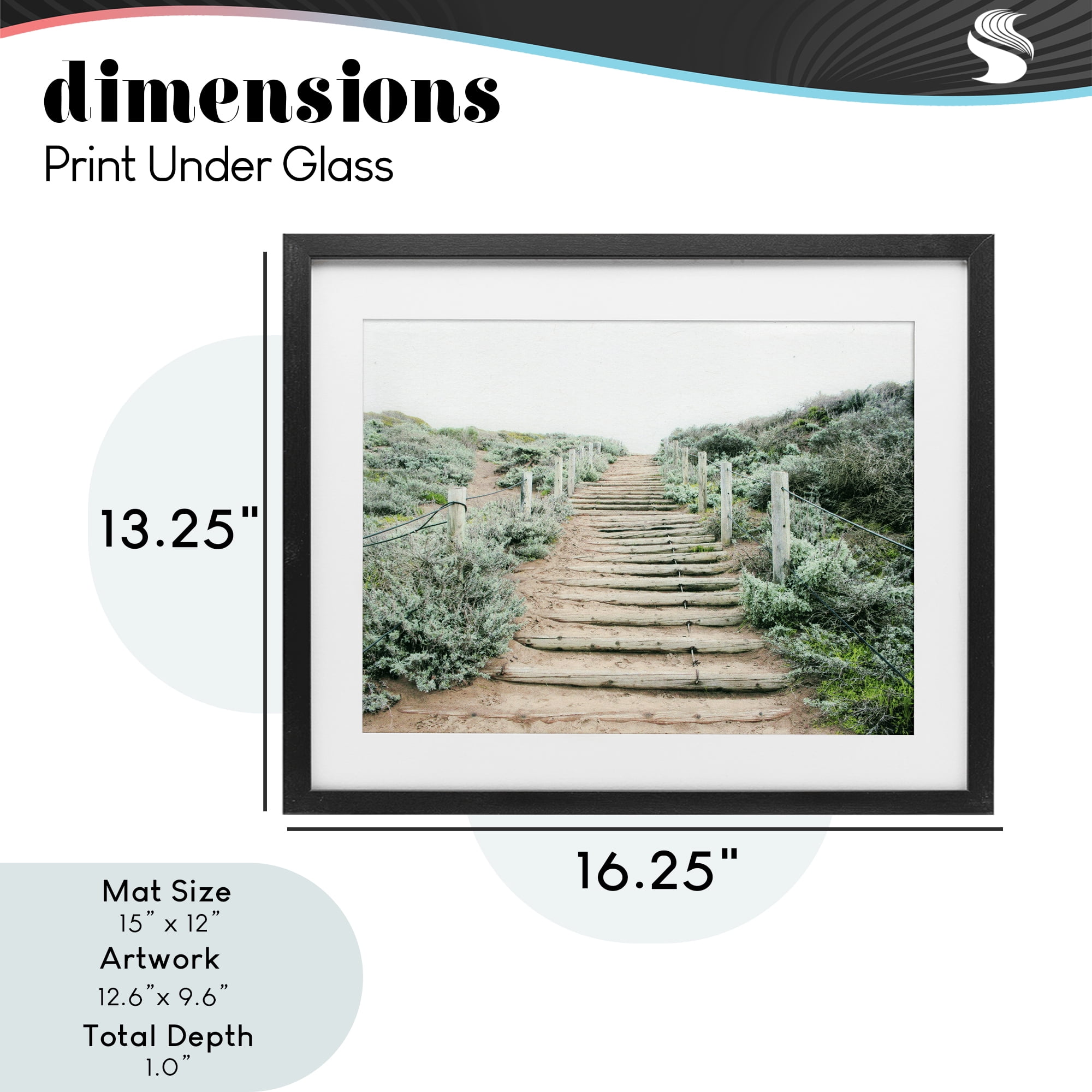 Stupell Industries Stairway To Heaven Path Black Framed Print Under Glass, design by Leah Noel Art