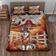 thumbnail image 2 of Thanksgiving Siberian Husky Pilgrim Grateful, Thankful, Blessed Fall Welcome Quilt Bedding Set Husky Dog Lover Gifts 1 Blanket Bed Cover 2 Pillowcases - 00021, 2 of 5