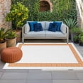 thumbnail image 3 of 4' x 6' Outdoor Rug, Orange Geometric Outdoor Washable Rug Large Floor Carpet, Modern Key Greek Design Abstract Art Non Shedding Area Rug for Outside Patio RV Porch Deck Balcony Camping Living Room, 3 of 9