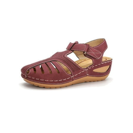 

Colisha Ladies Beach Shoe Comfort Gladiator Sandal Summer Wedge Sandals Outdoor Lightweight Shoes Platform Purple 8