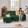 thumbnail image 6 of Jarenie Green L-Shaped Sleeper Sofa with Reversible Chaise & Storage Pockets – Perfect for Small Spaces, 6 of 7
