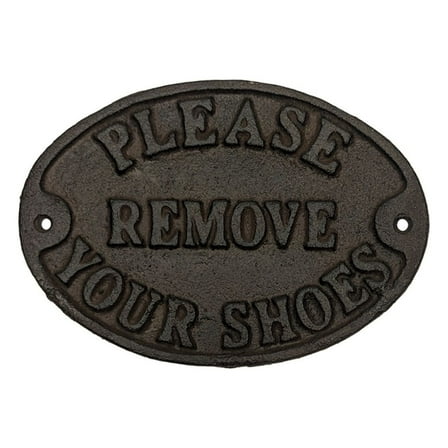 Rustic Cast Iron Please Remove Shoes Sign Front Door Porch Home Decor Wall Art Plaque