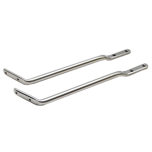 Rinker Silver 12 Inch Aluminum Boat Windshield Support Brackets (Pair)