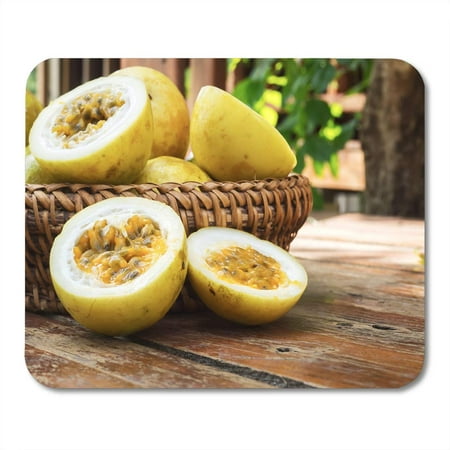 SIDONKU Red Passion Fruit in Bamboo Basket Tropical Sour Taste Mousepad Mouse Pad Mouse Mat 9x10