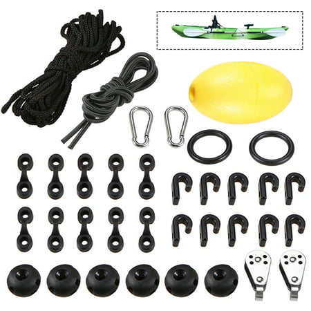 Kayak Canoe Anchor Trolley Kit System with Pulleys Pad Eyes Rope (Best Floating Dock System)