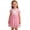 Pink, variant on FSYBOA Girls Casual Dresses, Crew Neck Short Sleeved Loose Midi Length Kids Sundresses Pink Size 2-8 T