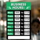 thumbnail image 2 of Signo De Horario De Apertura Señal de horario comercial Señales de horas de operación para ventana / puerta (verde), 2 of 4