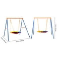 thumbnail image 4 of KFFKFF Outdoor Swing Set, Supports 440lbs, 40" Circular Swing Seat, Sturdy A-Frame Metal Stand with Adjustable Cord, Simple Assembly, Outdoor Play Equipment for Children, 4 of 9