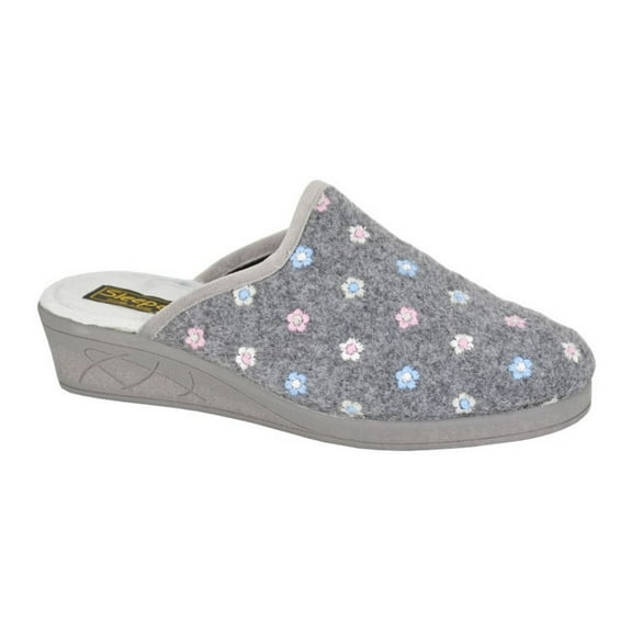 Sleepers Womens Josephine Floral Embroidery Mule Slippers