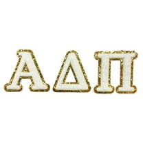 Sorority Shop Alpha Delta Pi Chenille Letter Stickers - Adhesive Back, Set of 3 Greek Letters