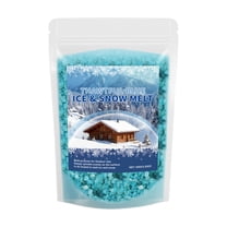 Fast Acting Ice & Snow Melt Granules, Low Corrosion Rock Salt for Driveways Sidewalks Steps, Works to 3°F, Easy Spread Blue Ice Melt, Resealable Bag