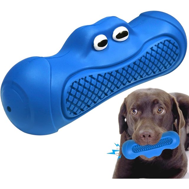 Dog Toy Car (Blue), Indestructible Rubber Dog Toy, Squeaky Dog Toys Sturdy Interactive Dog Toy for Aggressive Chewers Small and Large Dogs