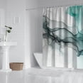 thumbnail image 2 of Black Green Translucent Marble Pattern Shower Curtain 84"x72" ,Bathroom Decorative Shower Curtains Set with 12 Hooks,Modern Waterproof Washable Shower Curtain, 2 of 6