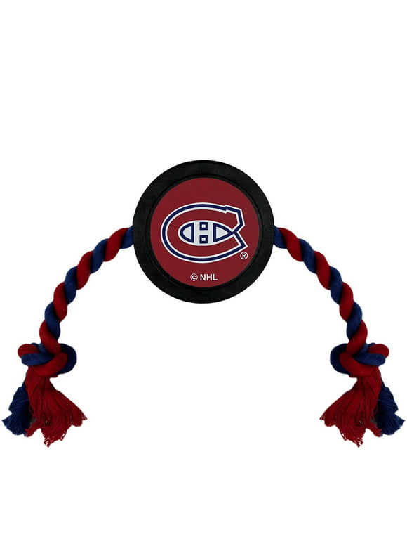 Pets First NHL Montreal Canadiens Hockey Puck Toy - Heavy-Duty Durable Rubber Dog Toy