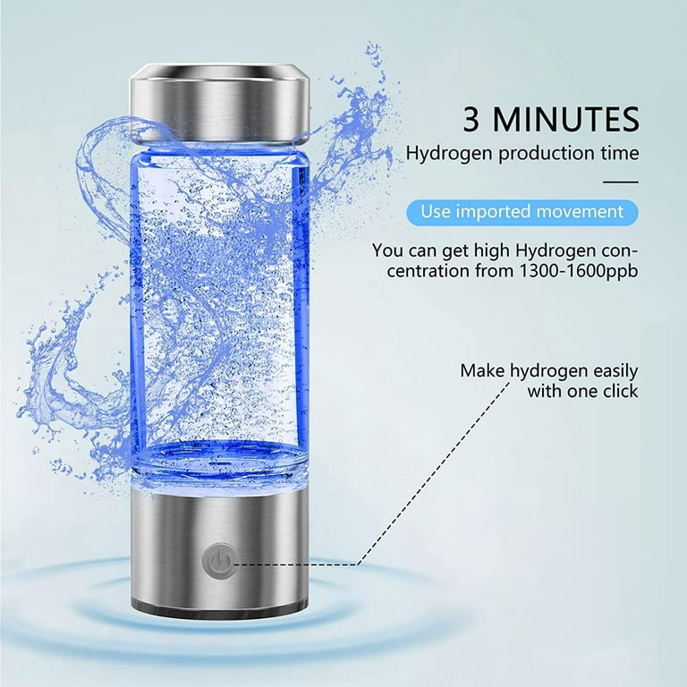 Hydrogen Water Bottle Generator, Up to 6000-8000 PPB, Portable Hydrogen  Water Ionizer Machine with PEM Technology, for Home Travel (208ML) - Yahoo  Shopping