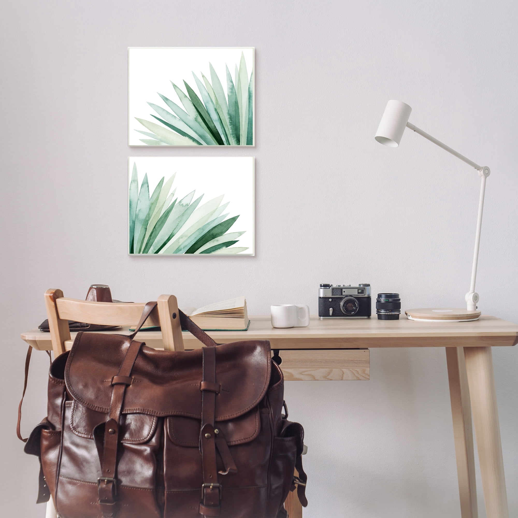 Stupell Lush Green Botanicals Grass Leaves Watercolor Detail Wood Wall Art 10 x 15