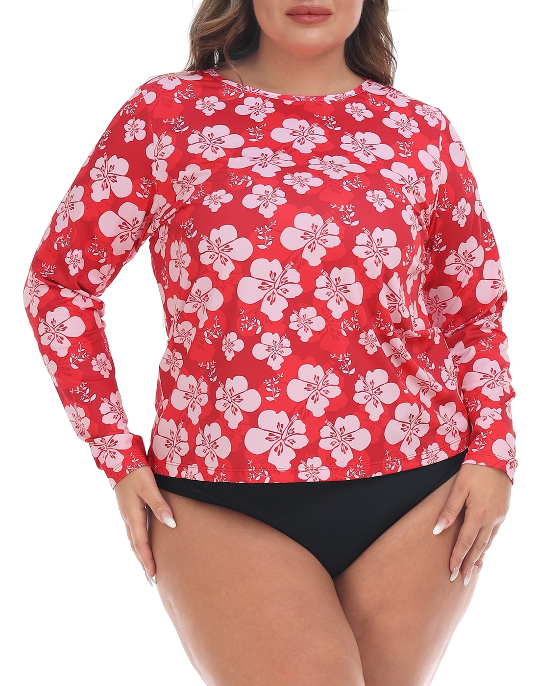 HDE Plus Size Rash Guard for Women UPF 50 Quick Dry Long Sleeve Swim