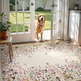 thumbnail image 4 of Wonnitar 4'x6' Floral Area Rugs for Living Room, Washable Rugs for Bedroom Beige Vintage Throw Rugs for Dining Room Sunroom Home Office, Soft Non Slip Stain Resistant, 4 of 8