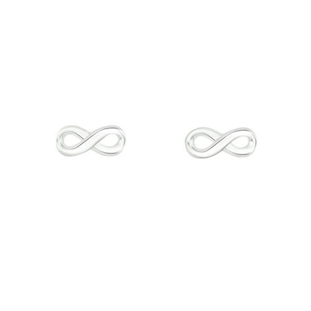 Jewelry Mini Post Earrings - Sterling Silver Infinity Motif Mini Post Earrings