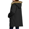 thumbnail image 5 of TFEOQRY Women's Winter Thermal Padded Coats Solid Color Outdoor Hooded Windproof Loose Coat with Pockets Black, 5 of 8