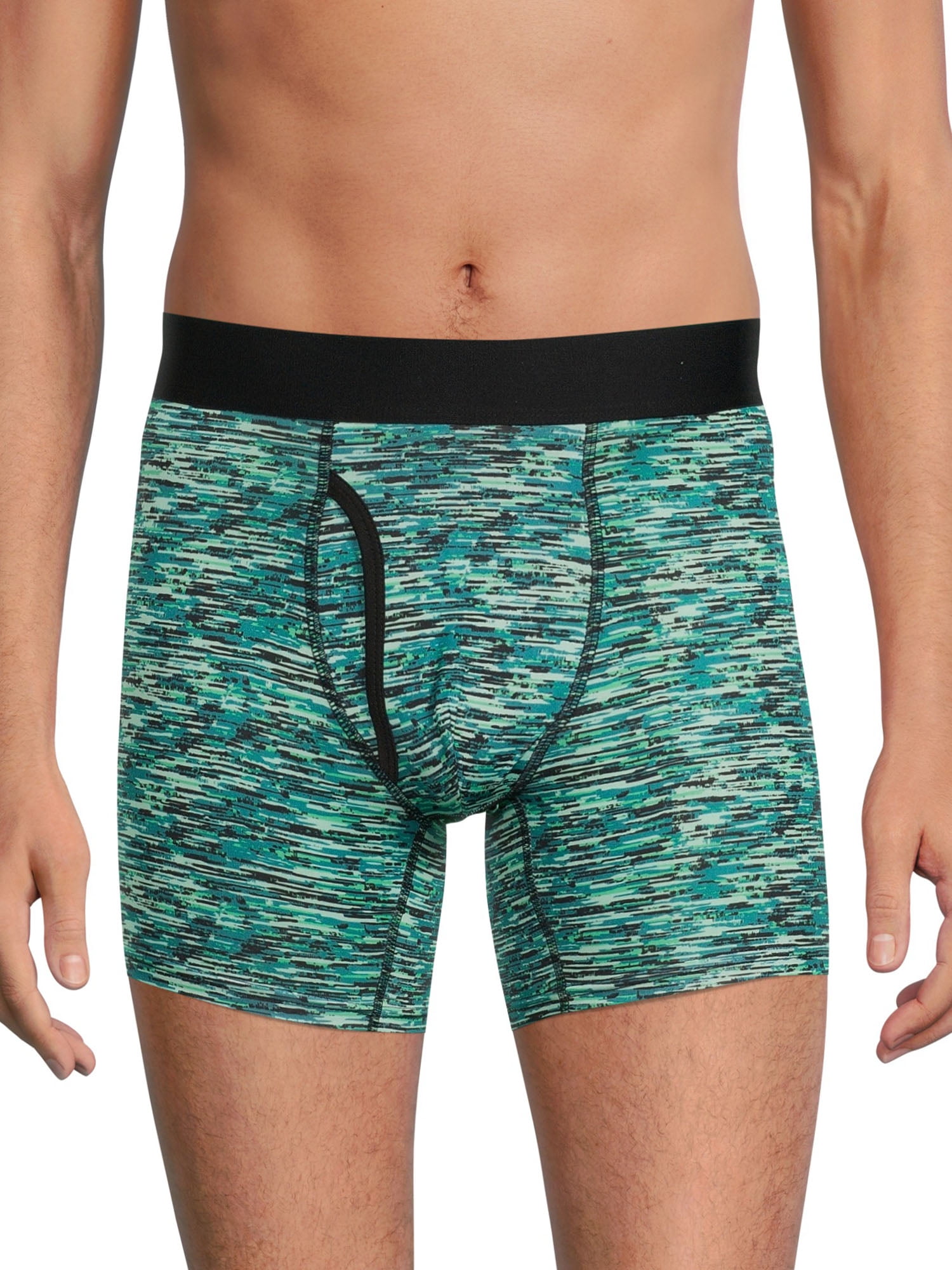 No Boundaries Men’s Tag-Free Printed Stretch Boxer Briefs, 3-Pack, Sizes up to 3XL