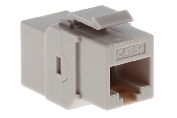 Type 110 NavePoint 180 Degree Cat5e Keystone Jack Gray 25-Pack RJ45 Ethernet Connector