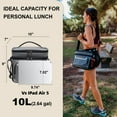 thumbnail image 3 of EVERFUN Insulated Cooler Bag Mini Lunch Box 12 Can Beach Lunchbag Leakproof Lunchbox for Work Gray, 3 of 8