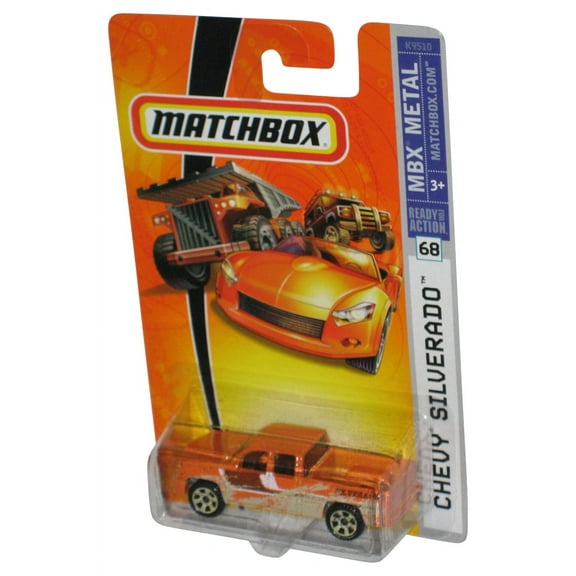 Matchbox MBX Metal (2007) Orange Chevy Silverado Toy Truck #68