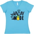 thumbnail image 3 of Inktastic Vacay Mode with Palm Trees Sun and Pineapple Women's V-Neck T-Shirt, 3 of 5