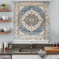 thumbnail image 5 of Boho Blue Sheer Curtains 45 Inches Long, Retro Tribal Traditional Distressed Printed Light Filering Curtains, Breathable Simi Curtain Privacy Drapes for Kitchen Bathroom Small Window Treatment, 5 of 9