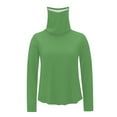 thumbnail image 5 of Olyvenn Rash Guard for Women Long Sleeve Sun Protection UPF 50+ Shirt with Mask Unisex Sun Protection Shirt Workout Shirts Green S, 5 of 8