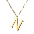 thumbnail image 1 of PROSTEEL Colgante Inicial N Collar de oro con letra del alfabeto, collar de acero inoxidable para mujeres y niñas, regalo de cumpleaños de joyería con encanto de nombre personalizado, 1 of 7