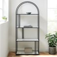 thumbnail image 4 of Contemporary Metal Arch Asymmetrical Faux Marble Bookcase in White Faux Marble, 4 of 4