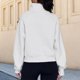 thumbnail image 4 of Sudaderas informales con cuello alto para mujer traje deportivo con capucha de gran tamaño Color sólido, 4 of 6