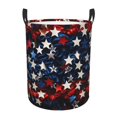 thumbnail image 1 of Fotbe Red Blue White Stars Cesto de Ropa con Asas, Cesto Impermeable de Gran Capacidad, Bolsa de Lavado para Dormitorio, Cesto de Ropa con Ruedas y Asas-Medium, 1 of 6