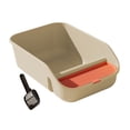 thumbnail image 2 of Caja de arena para gatos de interior con marco, contenedor , arena antisalpicaduras Beige, 2 of 8
