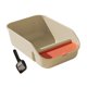 thumbnail image 2 of Caja de arena para gatos de interior con marco, grande, antisalpicaduras Beige, 2 of 9